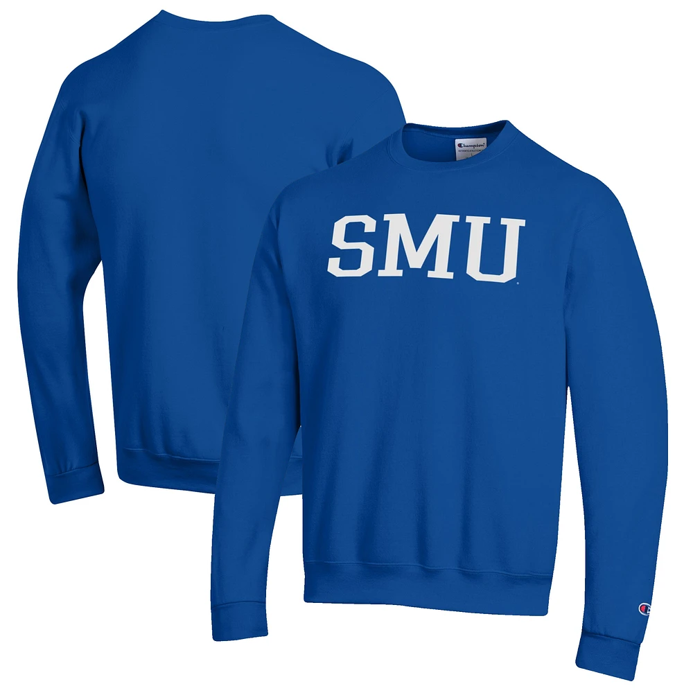 Men's Champion Royal SMU Mustangs Eco Powerblend Crewneck Sweatshirt