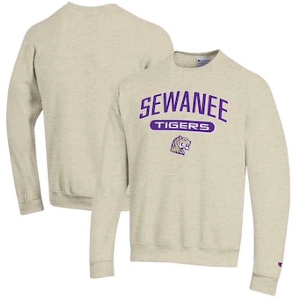Men's Champion Heathered Oatmeal University of the South Tigers Eco Powerblend Crewneck Sweatshirt