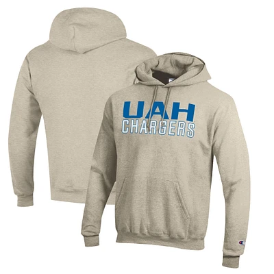 Men's Champion Heathered Oatmeal UAH Chargers Eco Powerblend Pullover Hoodie