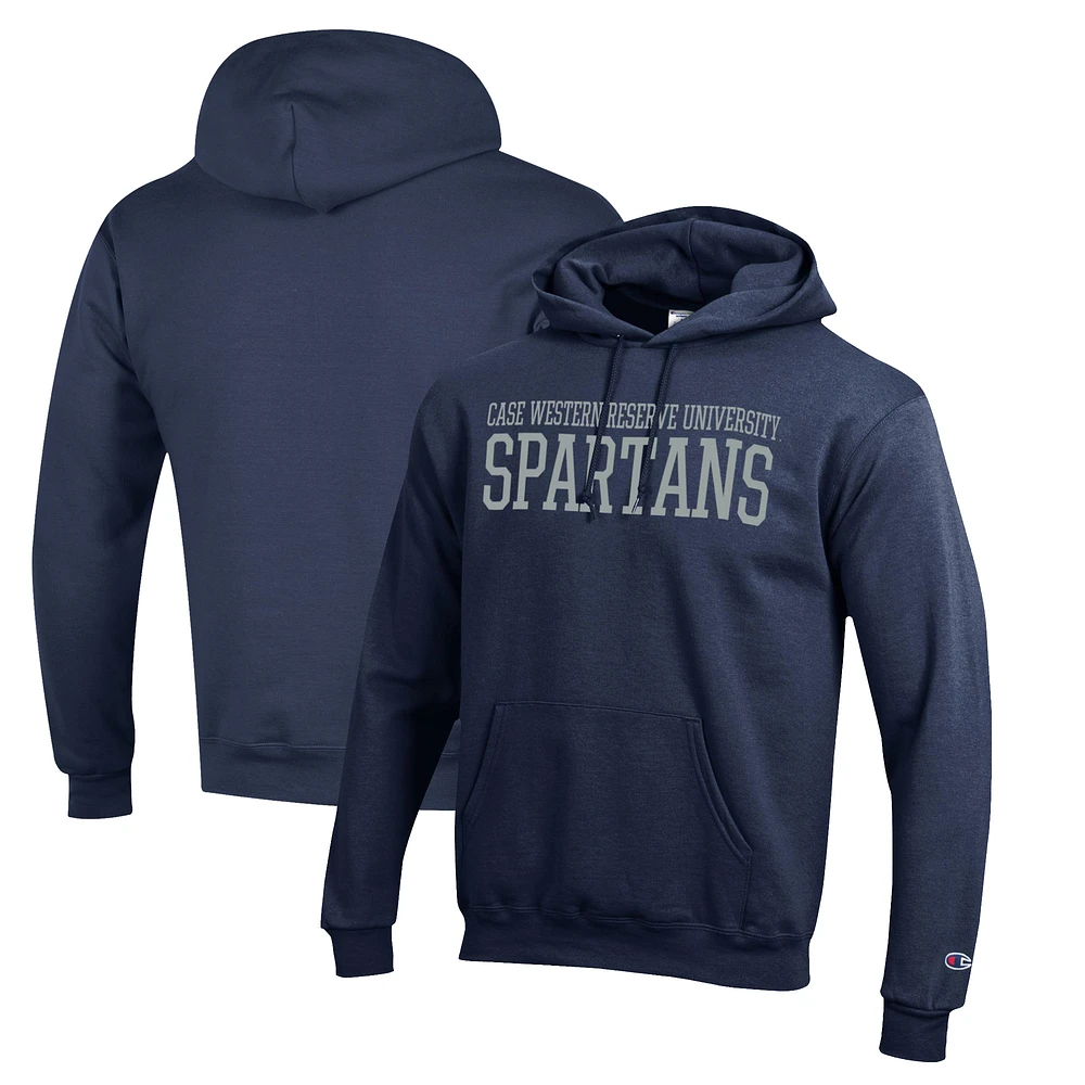 Men's Champion Navy Case Western Reserve University Eco Powerblend Pullover Hoodie