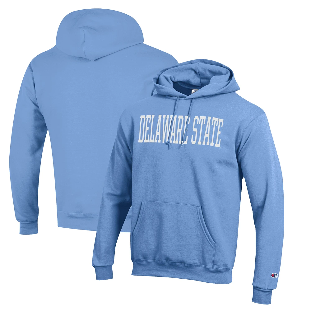 Men's Champion Light Blue Delaware State Hornets Eco Powerblend Pullover Hoodie