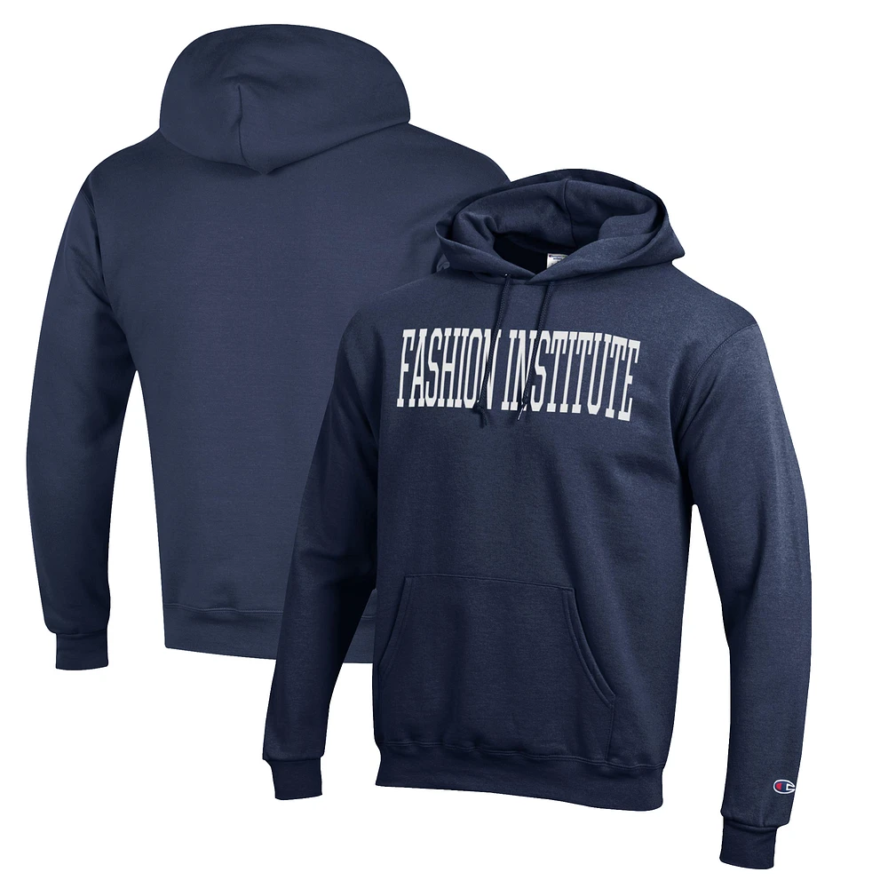 Men's Champion Navy SUNY Fashion Institute of Technology Tigers Eco Powerblend Pullover Hoodie