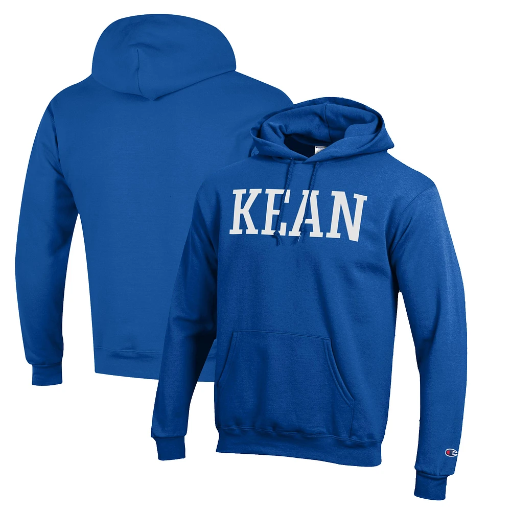 Men's Champion Blue Kean University Cougars Eco Powerblend Pullover Hoodie