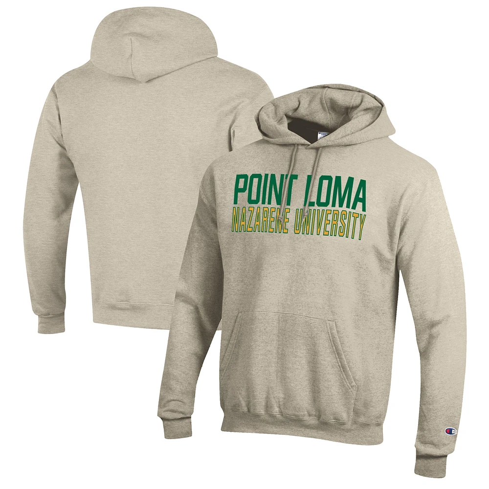 Men's Champion Heathered Oatmeal Point Loma Sea Lions Eco Powerblend Pullover Hoodie