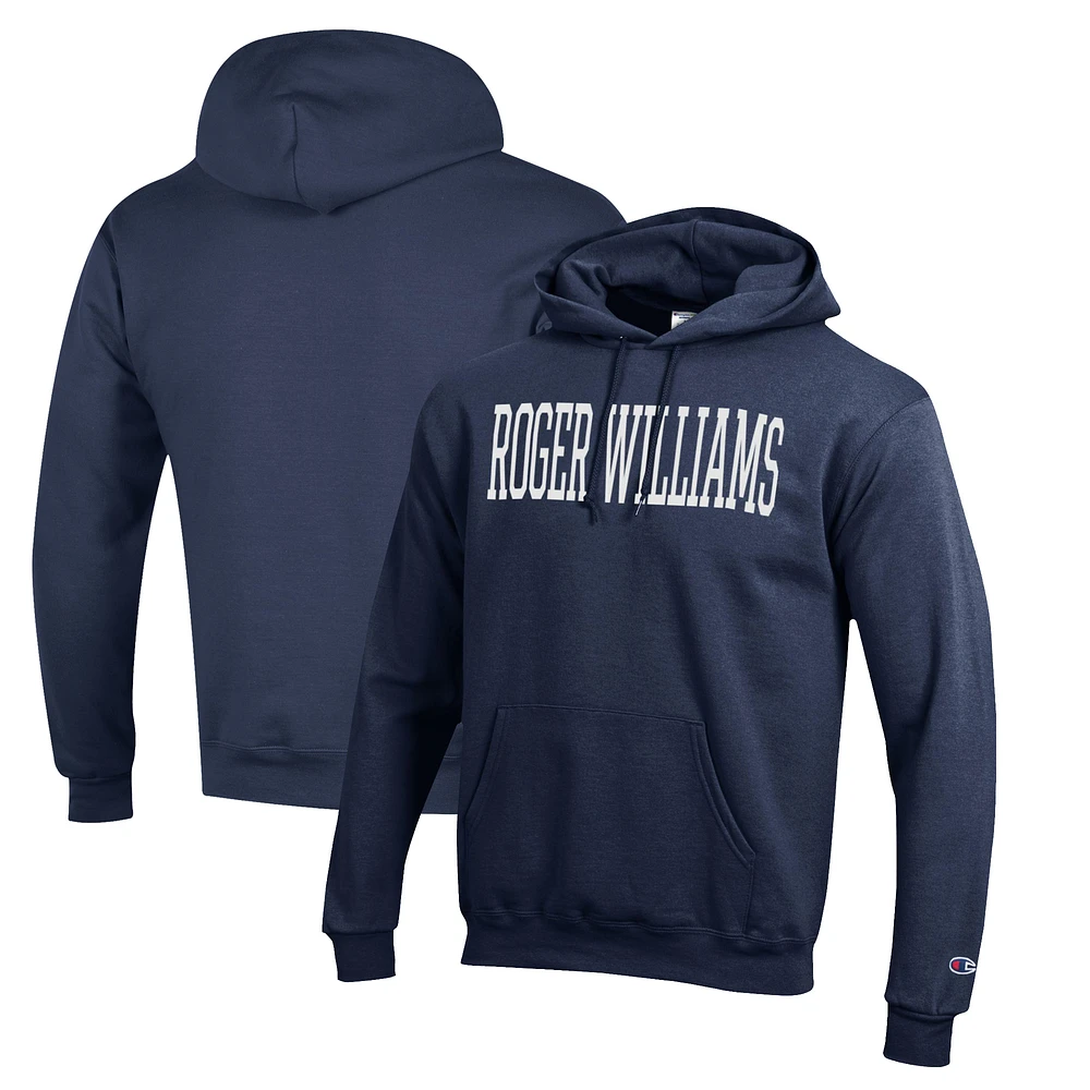 Men's Champion Navy Roger Williams University Eco Powerblend Pullover Hoodie