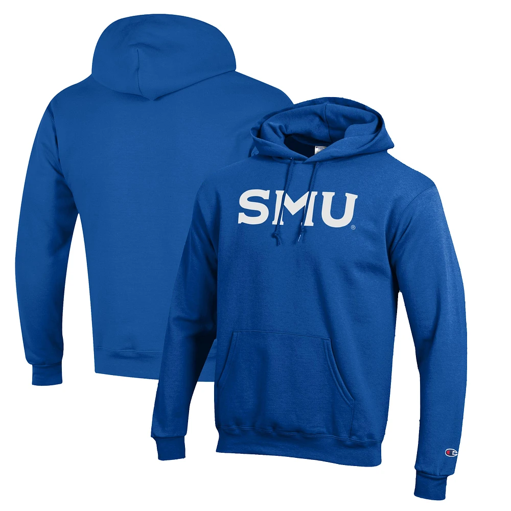 Men's Champion Royal SMU Mustangs Eco Powerblend Pullover Hoodie