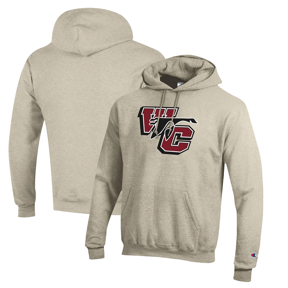 Men's Champion Heathered Oatmeal Washington College Shoremen Eco Powerblend Pullover Hoodie