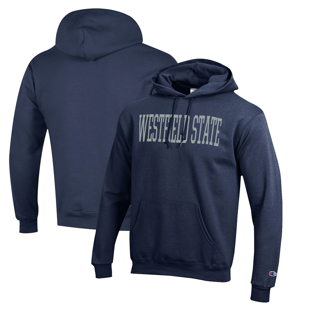 Men's Champion Navy Westfield State Owls Eco Powerblend Pullover Hoodie