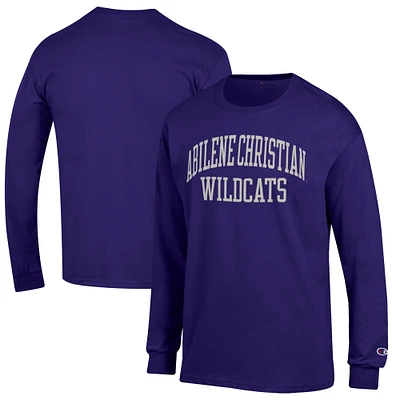 Men's Champion Purple Abilene Christian University Wildcats Jersey Long Sleeve T-Shirt