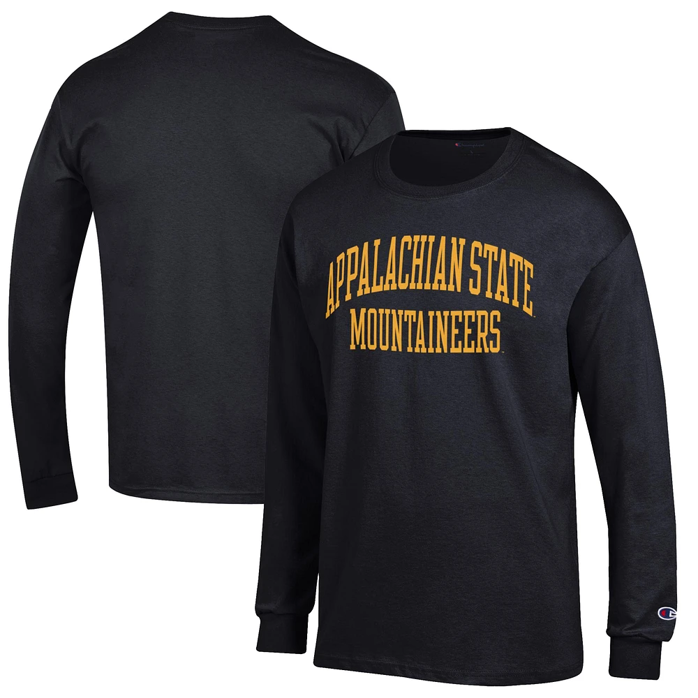 Men's Champion Black Appalachian State Mountaineers Jersey Long Sleeve T-Shirt