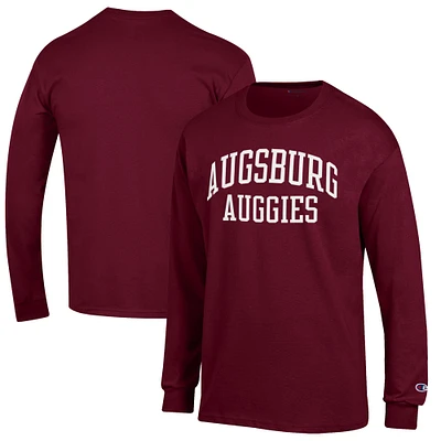 Men's Champion Maroon Augsburg University Jersey Long Sleeve T-Shirt