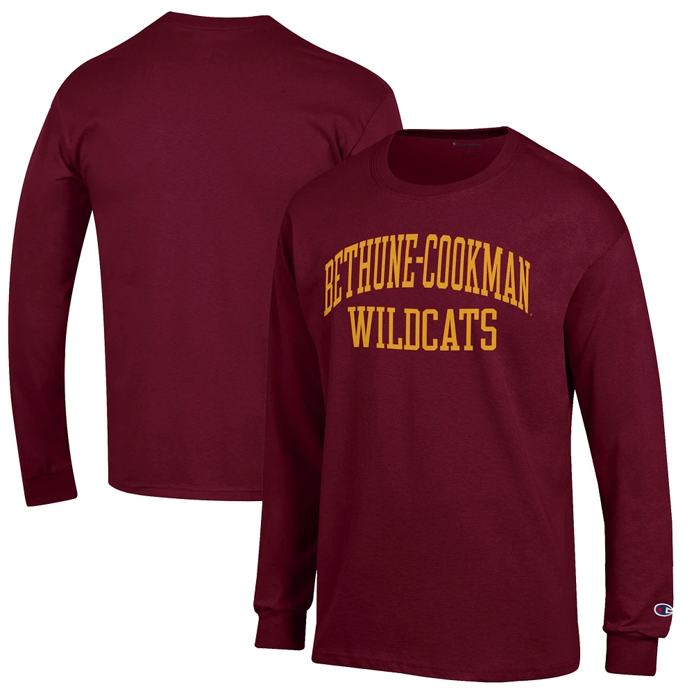 Men's Champion Maroon Bethune-Cookman Wildcats Jersey Long Sleeve T-Shirt