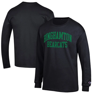 Men's Champion Black Binghamton Bearcats Jersey Long Sleeve T-Shirt