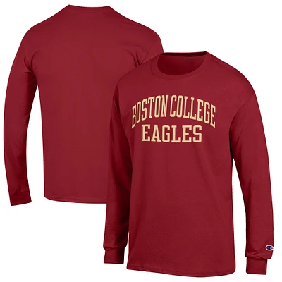 Men's Champion Maroon Boston College Eagles Jersey Long Sleeve T-Shirt