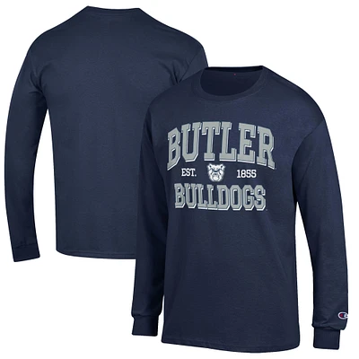 Men's Champion Navy Butler Bulldogs Jersey Est. Date Long Sleeve T-Shirt