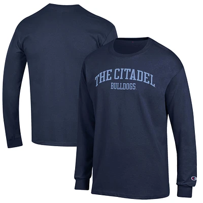Men's Champion Navy Citadel Bulldogs Jersey Long Sleeve T-Shirt