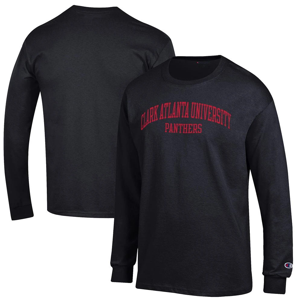 Men's Champion Black Clark Atlanta University Panthers Jersey Long Sleeve T-Shirt