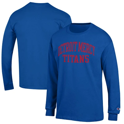 Men's Champion Blue Detroit Mercy Titans Jersey Long Sleeve T-Shirt
