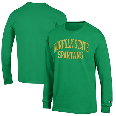 Men's Champion Green Norfolk State Spartans Jersey Long Sleeve T-Shirt