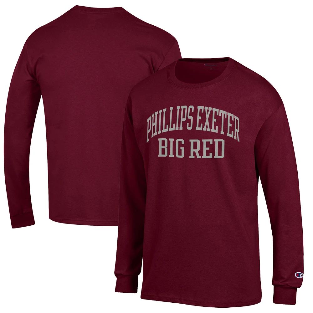 Men's Champion Maroon Phillips Exeter Academy Big Red Jersey Long Sleeve T-Shirt