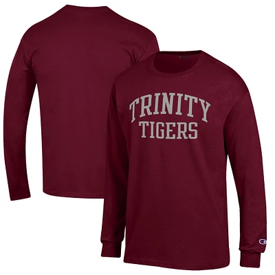 Men's Champion Maroon Trinity Tigers Jersey Long Sleeve T-Shirt