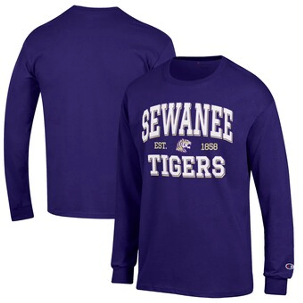 Men's Champion Purple University of the South Tigers Jersey Est. Date Long Sleeve T-Shirt