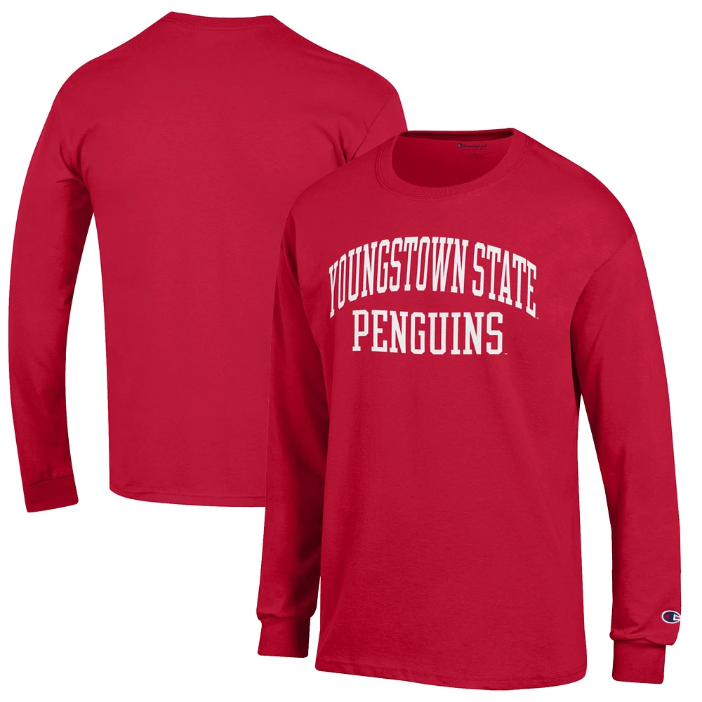 Men's Champion Red Youngstown State Penguins Jersey Long Sleeve T-Shirt