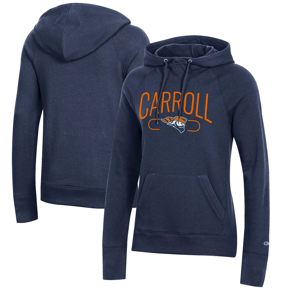 Women's Champion Navy Carroll University Pioneers Core 2.0 Fleece Pullover Hoodie