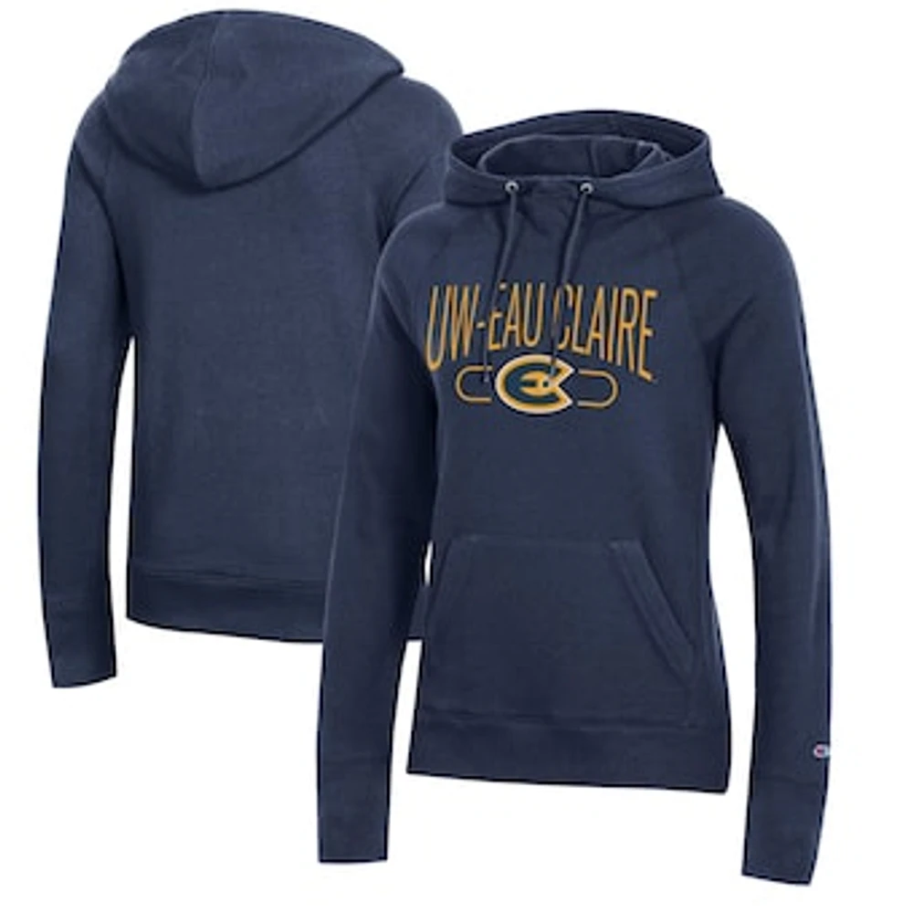 Women's Champion Navy Wisconsin Eau Claire Blugolds Core 2.0 Fleece Pullover Hoodie