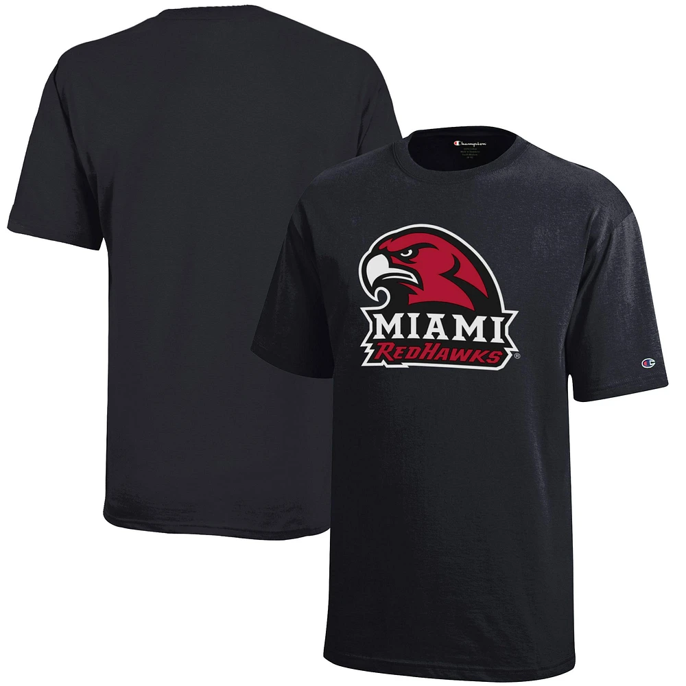 Youth Champion Black Miami University RedHawks Jersey T-Shirt