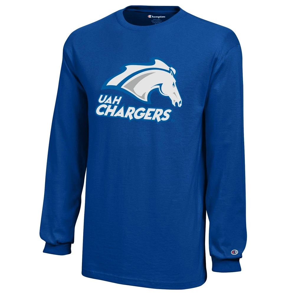 Youth Champion Blue UAH Chargers Jersey Long Sleeve T-Shirt