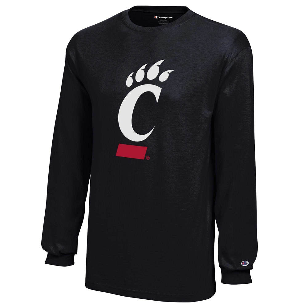 Youth Champion Black Cincinnati Bearcats Jersey Long Sleeve T-Shirt