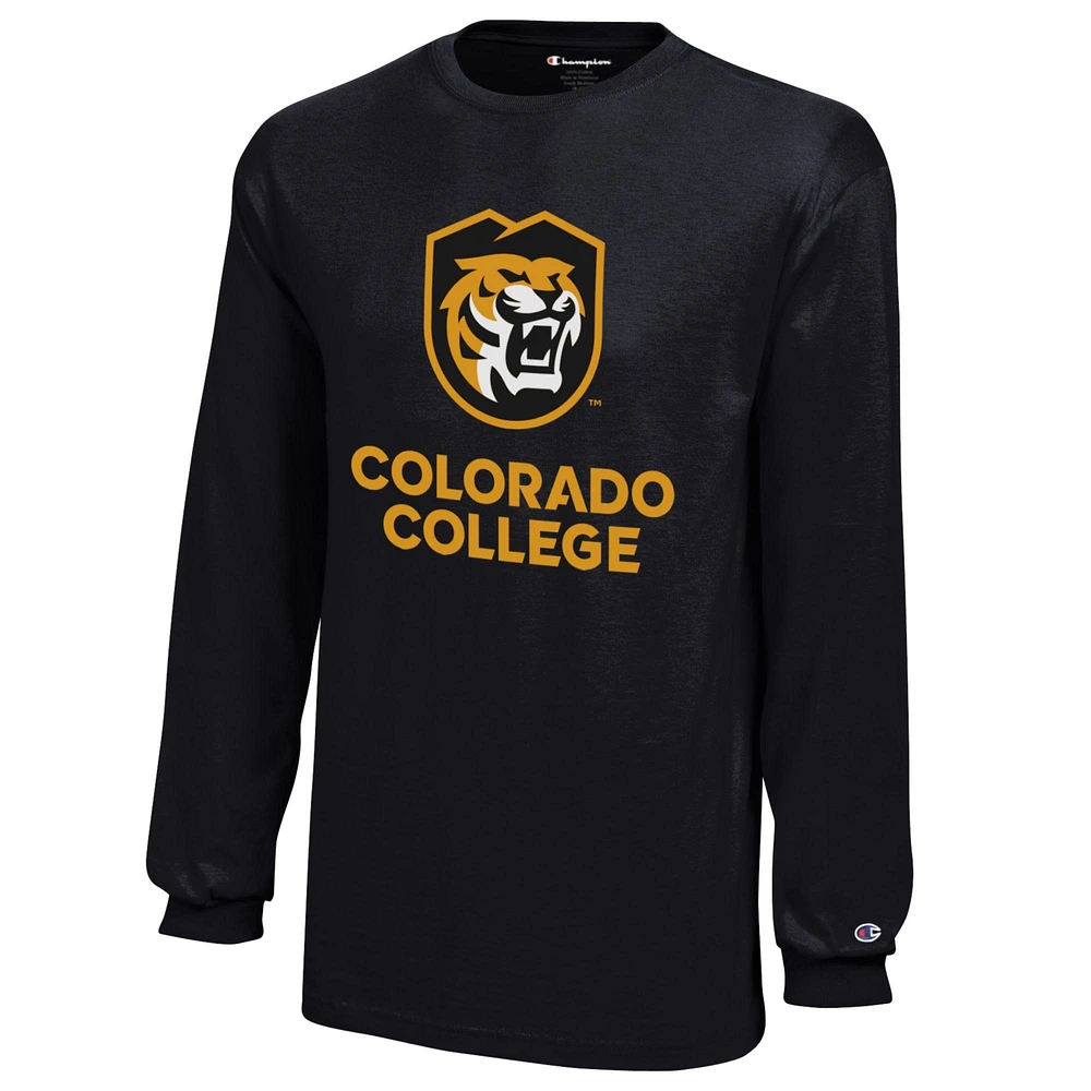 Youth Champion Black Colorado College Tigers Jersey Long Sleeve T-Shirt
