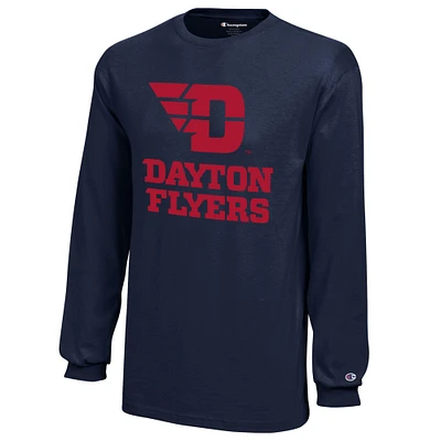 Youth Champion Navy Dayton Flyers Jersey Long Sleeve T-Shirt