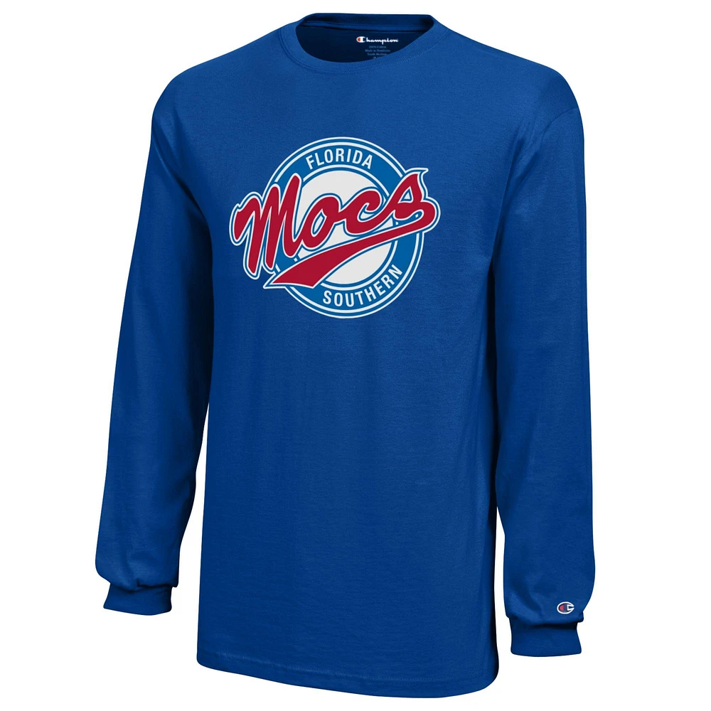 Youth Champion Royal Florida Southern Moccasins Jersey Long Sleeve T-Shirt