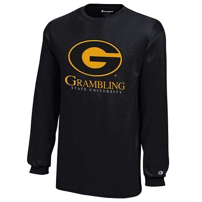 Youth Champion Black Grambling Tigers Jersey Long Sleeve T-Shirt