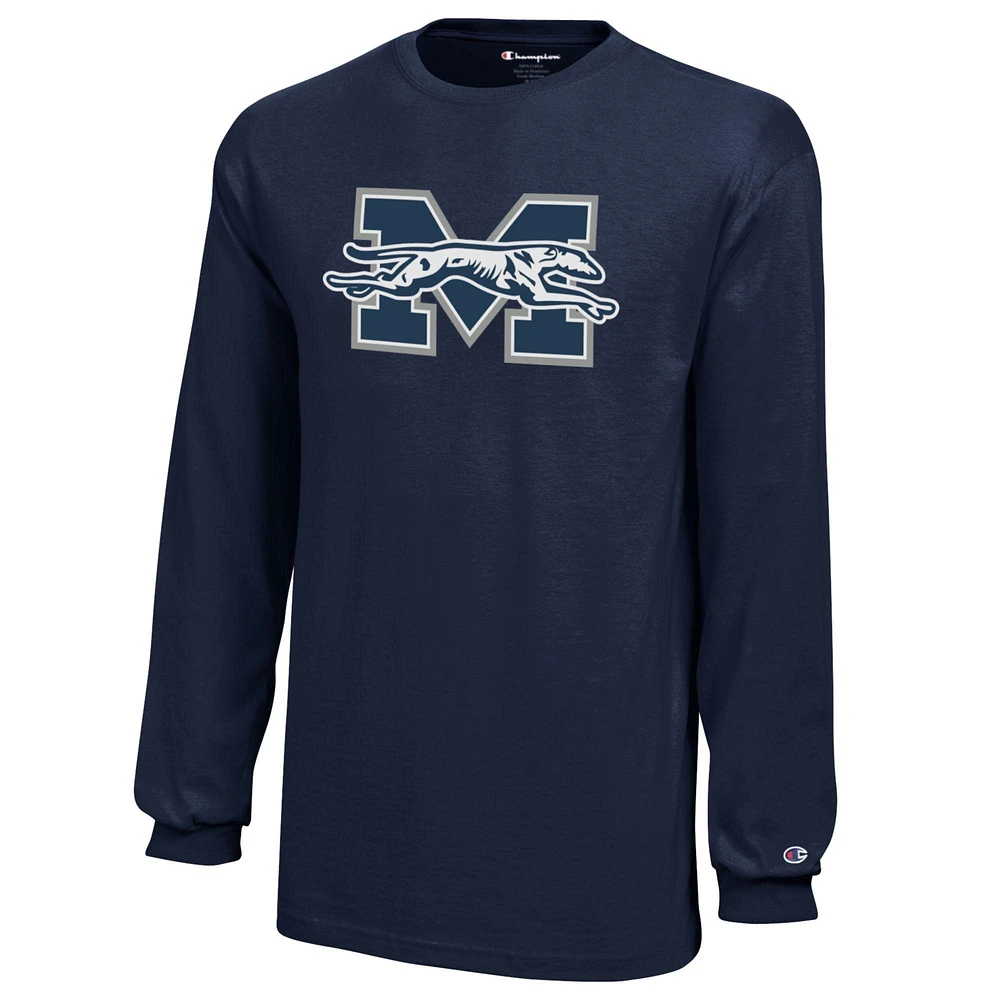 Youth Champion Navy Moravian Greyhounds Jersey Long Sleeve T-Shirt