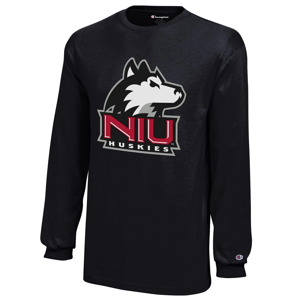 Youth Champion Black Northern Illinois Huskies Jersey Long Sleeve T-Shirt