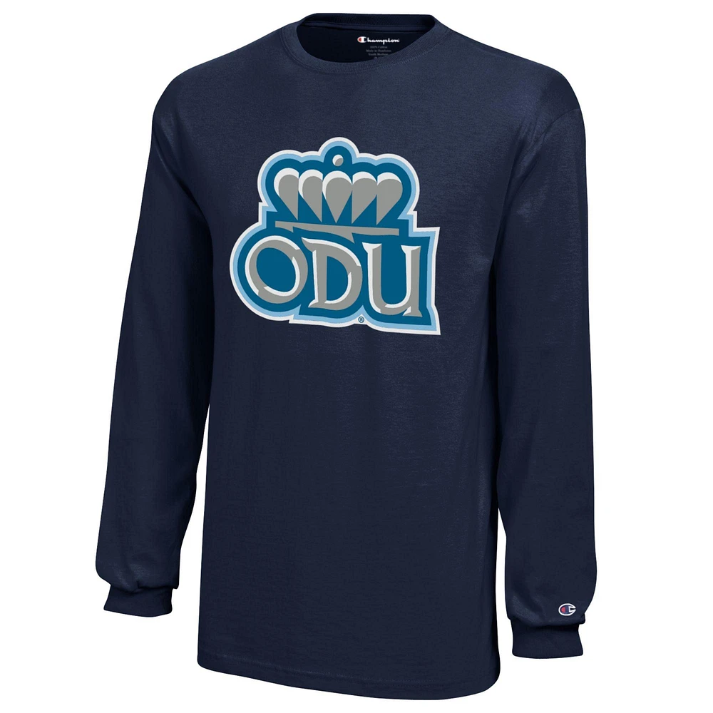Youth Champion Navy Old Dominion Monarchs Jersey Long Sleeve T-Shirt