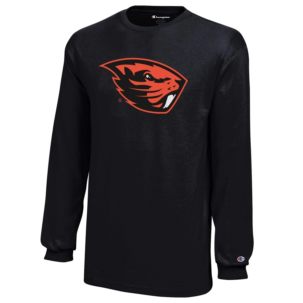 Youth Champion Black Oregon State Beavers Jersey Long Sleeve T-Shirt