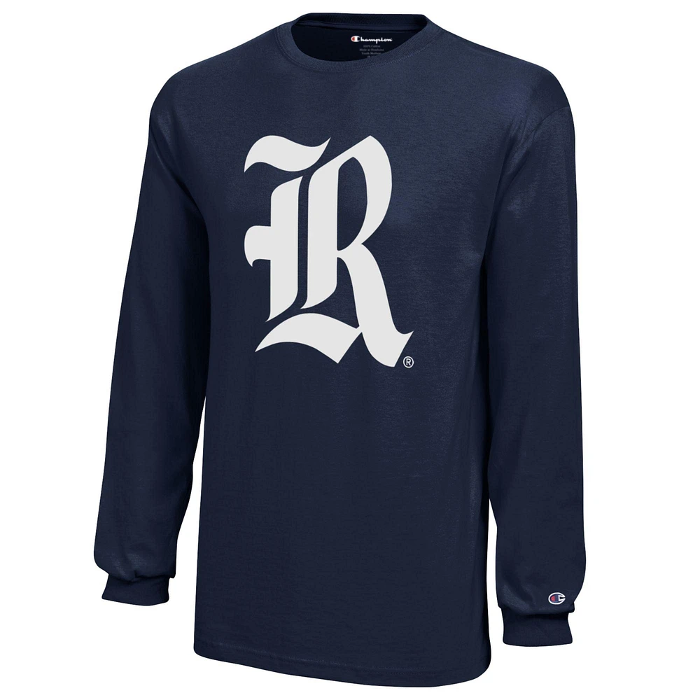 Youth Champion Navy Rice Owls Jersey Long Sleeve T-Shirt
