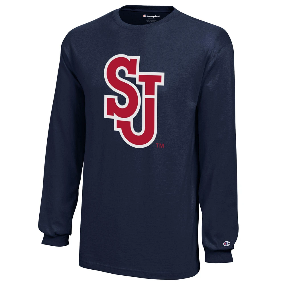 Youth Champion Navy St. John's Red Storm Jersey Long Sleeve T-Shirt
