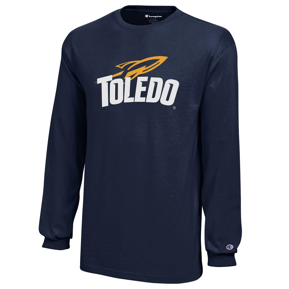 Youth Champion Navy Toledo Rockets Jersey Long Sleeve T-Shirt