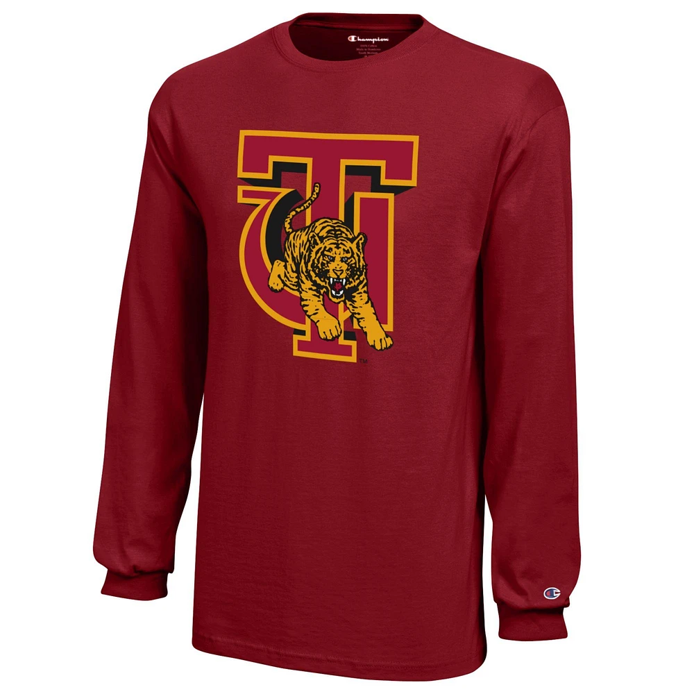 Youth Champion Crimson Tuskegee Golden Tigers Jersey Long Sleeve T-Shirt