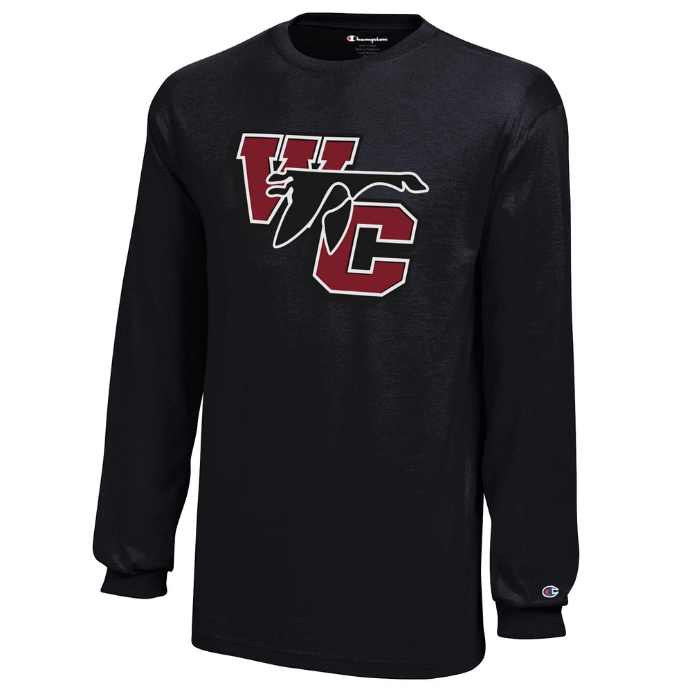 Youth Champion Black Washington College Shoremen Jersey Long Sleeve T-Shirt