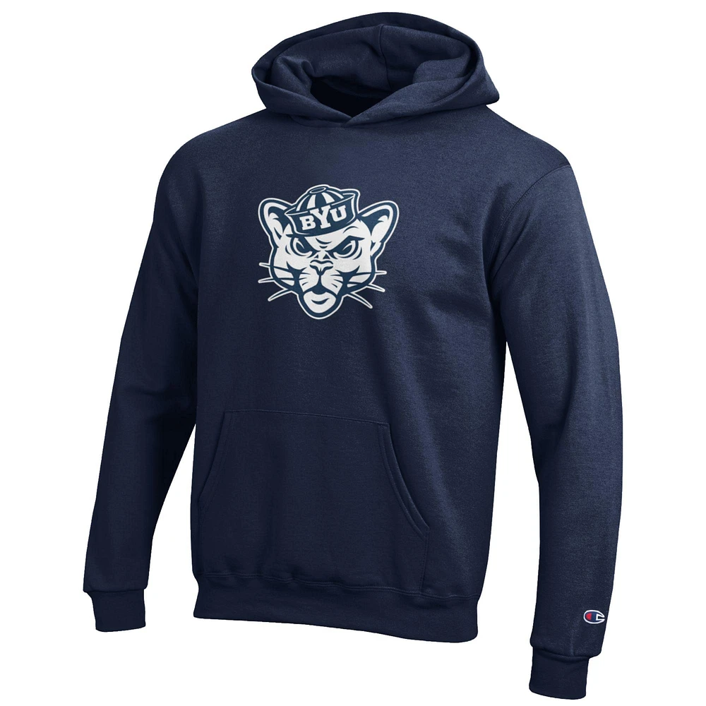 Youth Champion Navy BYU Cougars Eco Powerblend Pullover Hoodie