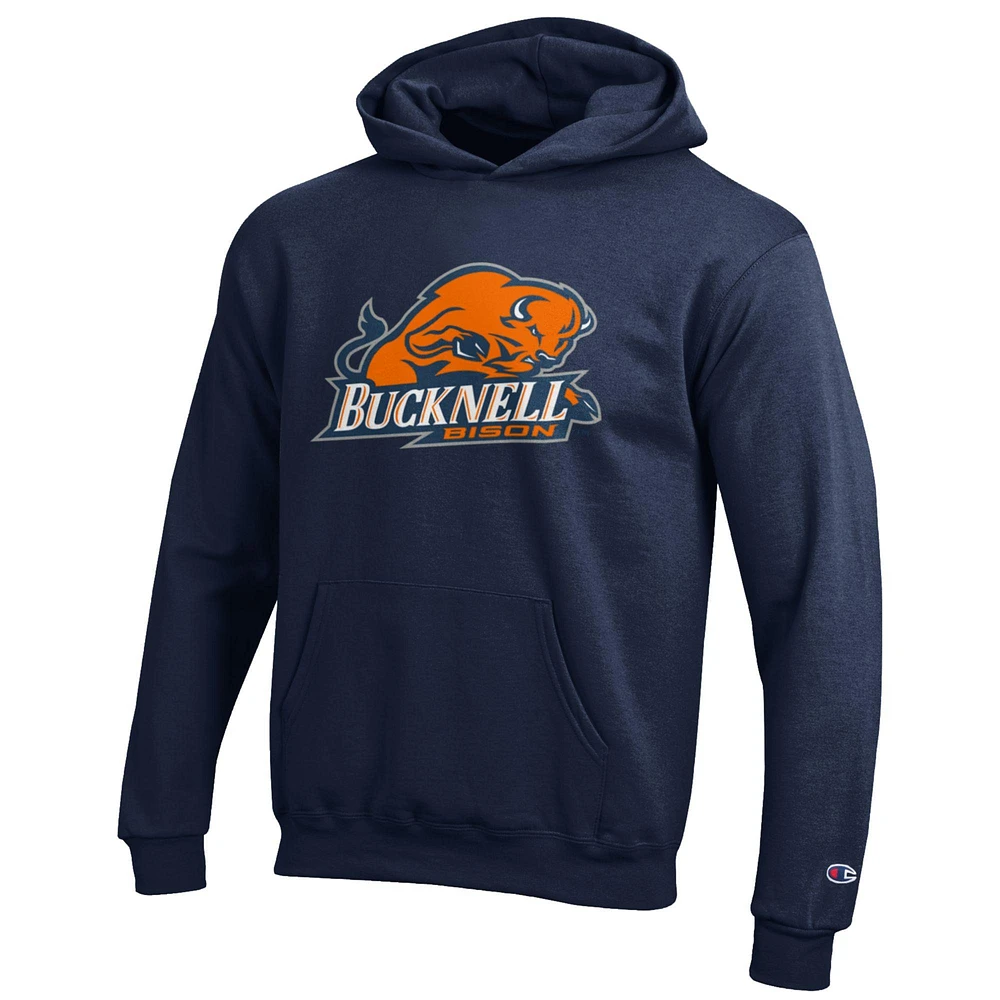 Youth Champion Blue Bucknell Bison Eco Powerblend Pullover Hoodie