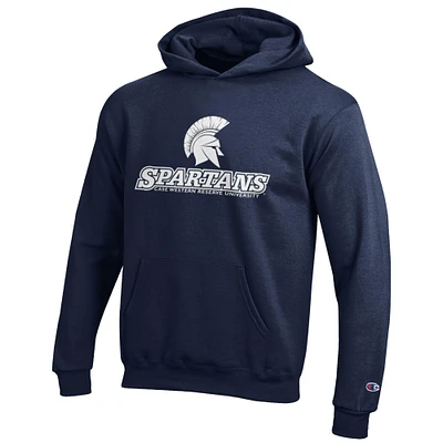 Youth Champion Navy Case Western Reserve University Eco Powerblend Pullover Hoodie