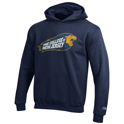 Youth Champion Navy College of New Jersey Lions Eco Powerblend Pullover Hoodie