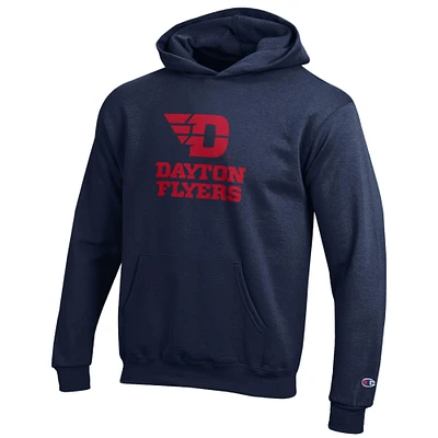 Youth Champion Navy Dayton Flyers Eco Powerblend Pullover Hoodie